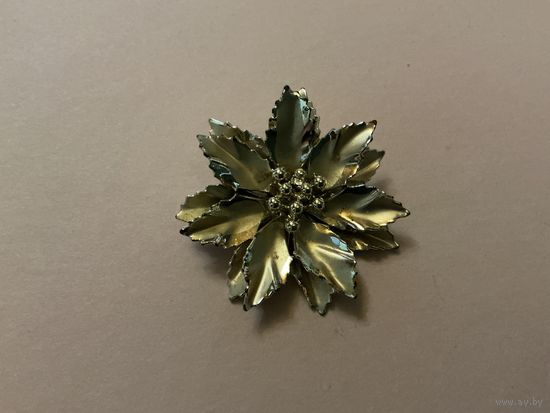 Брошь Цветок Морозник Рождество Англия винтаж