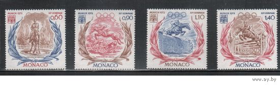 Монако-1972,(Мих.1045-1048) , ** , Спорт,   ОИ-1972(полная серия),