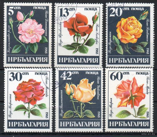 Флора Розы Болгария 1985 год серия из 6 марок