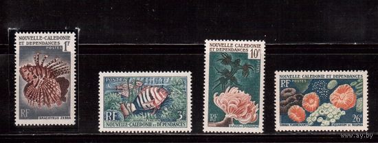 Новая Каледония-1959(Мих.,364 -367) , **  , Морская  Фауна, Рыбы(полная серия)