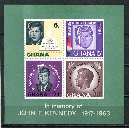 Гана - 1965 - Кеннеди - [Mi. bl. 19] - 1 блок. MNH.  (Лот 67Hi)-T41P41