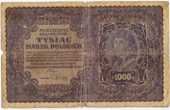 1000 марок польских 1919 год. Польша,