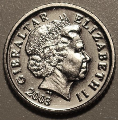 Гибралтар 5 пенсов 2003 год Магнетик