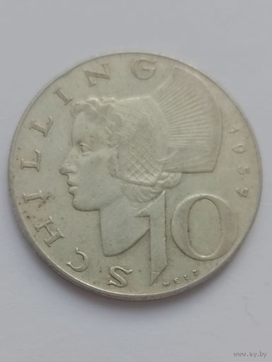 10 шиллингов 1957 г. Австрия. Серебро.