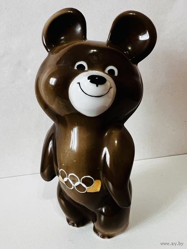 Фарфор. Статуэтка "Олимпийский мишка"   Дулёво   Винтаж!  АУКЦИОН не с рубля без МПЦ.