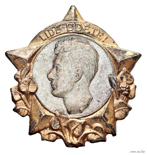 ЧССР "Люди, будьте бдительны!". Знак Юлиуса Фучика награда Чехословацкого союза молодёжи -  бронза - Комсомол - иностранный
