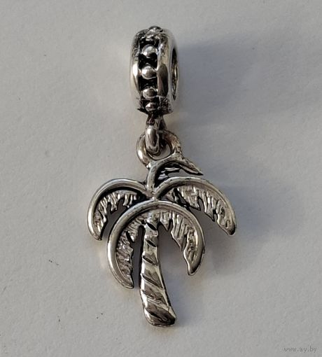 Кулон, подвеска шарм "Пальма и кокосы"