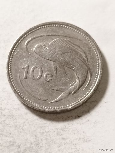 Мальта 10 центов 1986