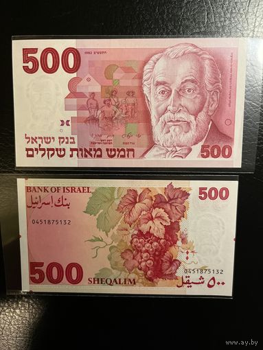 Израиль 500 шекелей 1982 г. Р 48 UNC