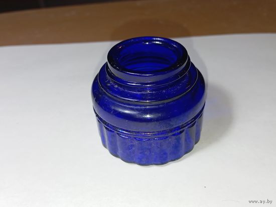 Чернильница синее стекло СССР . Т - 3