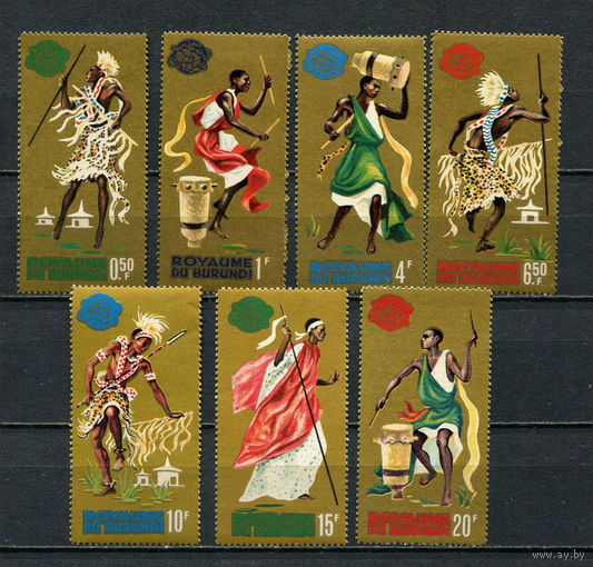 Бурунди - 1964 - Национальные костюмы. Всемирная выставка - (следы от хранения на клее) - [Mi. 109-115] - полная серия - 7 марок. MNH.  (Лот 41HV)-TG3P24