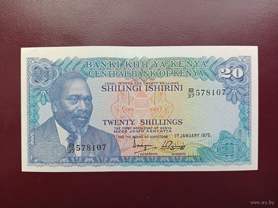 Кения 20 шиллингов 1975 UNC