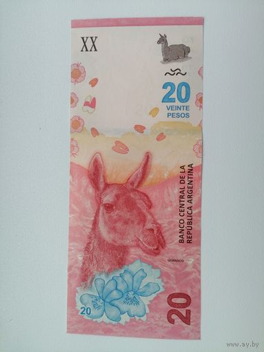 Аргентина 20 UNC c рубля