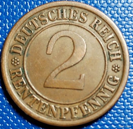 Германия 2 рентенпфеннига 1924 г. J
