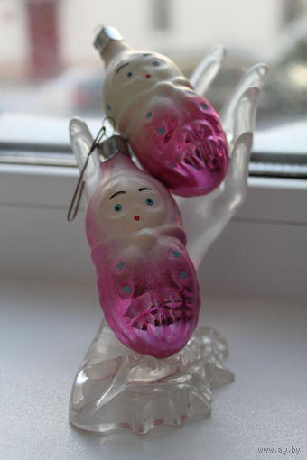 Стеклянные елочные игрушки "Девочка кукуруза" разные расцветки