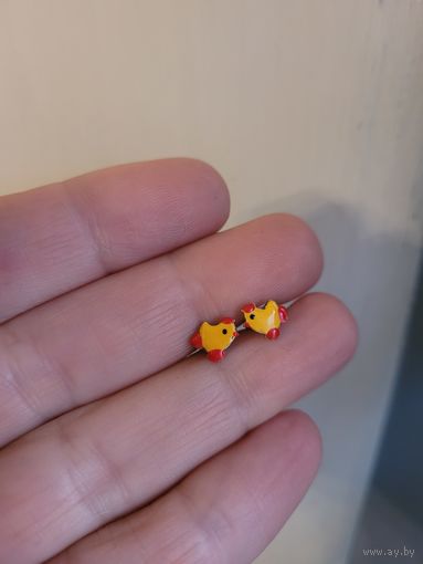 Сережки эмаль 925