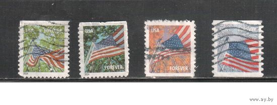 США-2013 (Мих.4969-4972) , гаш.  ,Стандарт,  Флаги (полная серия)
