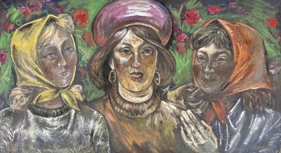 Малишевский А.А;65/119см;1978г;х/м;"Сельские мадонны"