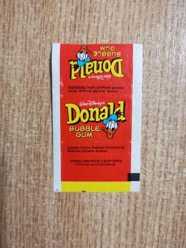 Дональд Дак обертка от жвачки Donald bubble gum