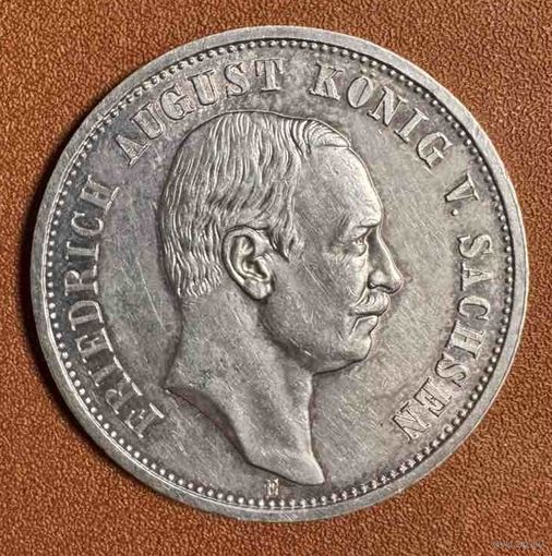 Монета 3 марки 1913 год. Саксония. Германская империя.