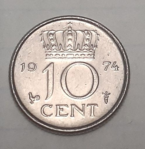 Нидерланды 10 центов, 1974 (14-11-67)