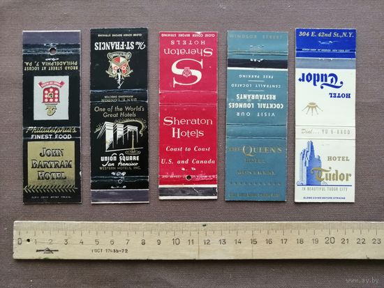 Древние спичечные коробки в разобранном состоянии из отелей одним лотом, сп-7 (4017)
