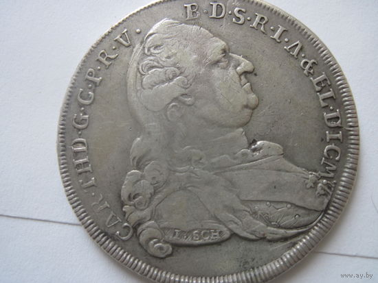 Германия Бавария Мюнхен мадонненталер 1782г Карл Теодор 1777-1799 отличное состояние