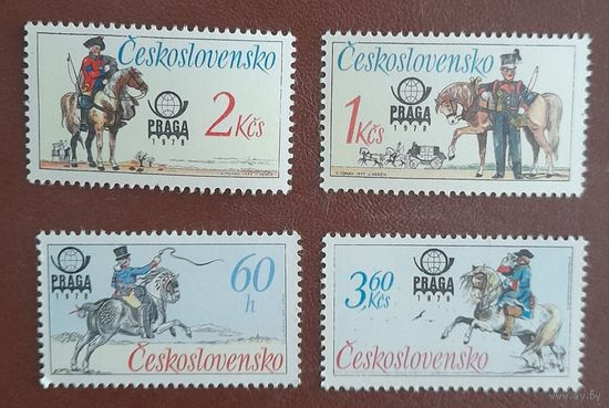 MNH / К1 153 Чехословакия 1977 год Всемирная выставка марок Кони  ПРАГА 1978 кони