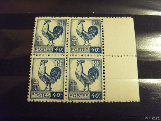 1944 квартблок Франции MNH** фауна птицы (5-9)