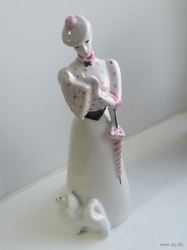 Статуэтка Дама с собачкой Дулево