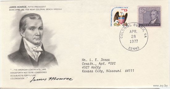 КПД США /Президент JAMES MONROE/4 1977г