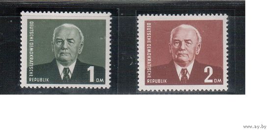 ГДР-1958,(Мих.622-623) **  , Стандарт, Вильгельм Пик (полная серия),