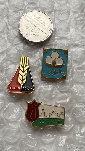 Значки ВДНХ СССР, сельское хозяйство, 3 шт