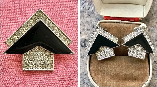 Клипсы и брошь комплект