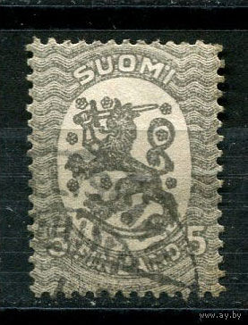 Финляндия - 1917/1930 - Герб 5P - [Mi.69A] - 1 марка. Гашеная.  (Лот 17JF)-TG2P16