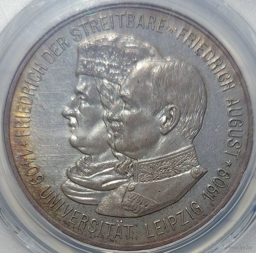 5 марок 1909 Саксония MS-64 PCGS
