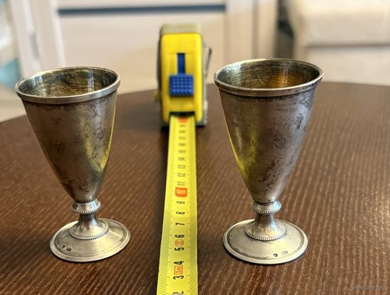 Серебряные рюмки . 916 проба . Общий вес 67.4 грамма .