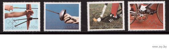 Югославия-1980  (Мих.1824-1827) , ** , Спорт,   ОИ-1980,  (полная серия)