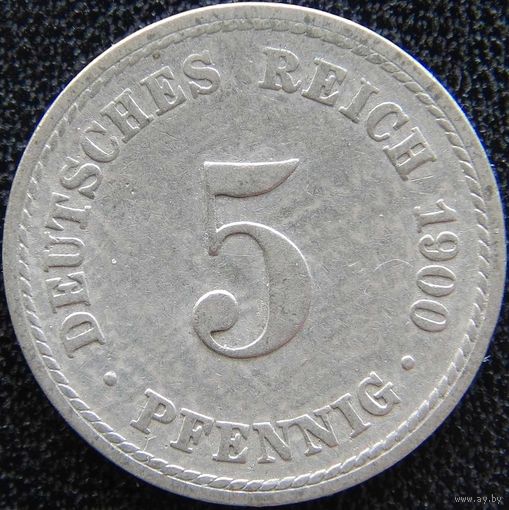 YS: Германия, Рейх, 5 пфеннигов 1900A, KM# 11 (1)