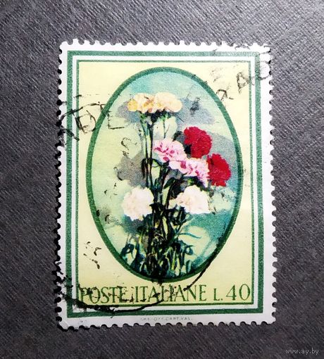 Марка Италия 1966 год Цветы