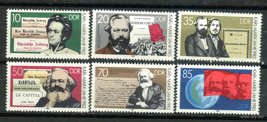 ГДР - 1983г. - Карл Маркс - полная серия, MNH [Mi 2783-2788] - 6 марок
