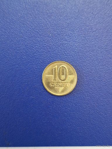 Литва 10 центов 2008 года