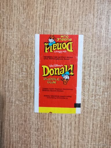 Дональд Дак обертка от жвачки Donald bubble gum