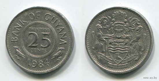 Гайяна. 25 центов (1984)