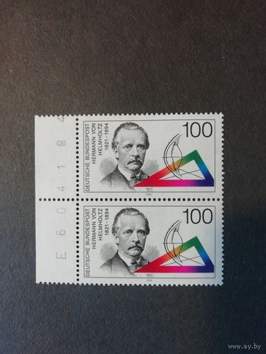 Германия. 1994 Сцепка из двух марок "100 лет со дня смерти великого физика и физиолога Германа Гельмгольца" (чистая**) Mi.1752 каталог 3.60 евро
