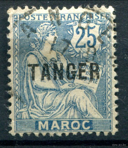 Французские колонии - Марокко, Танжер - 1918/24г. - аллегория, 25 с - 1 марка - гашёная [Mi 8]. #4-W1-121-A-1