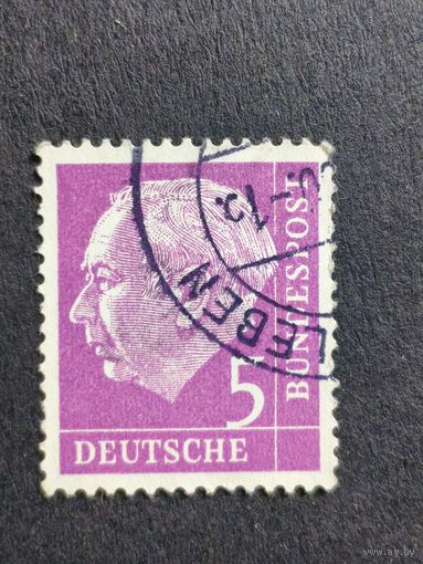 Германия 1954. Профессор, доктор Теодор Хойс (1884-1963), 1-й президент Германии