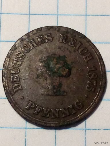 1 пфенниг Германия 1875 год