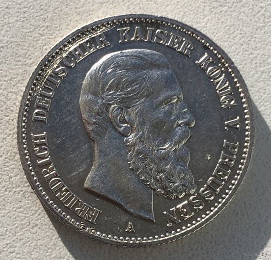 2 марки 1888 Пруссия Фридрих серебро Германской империя