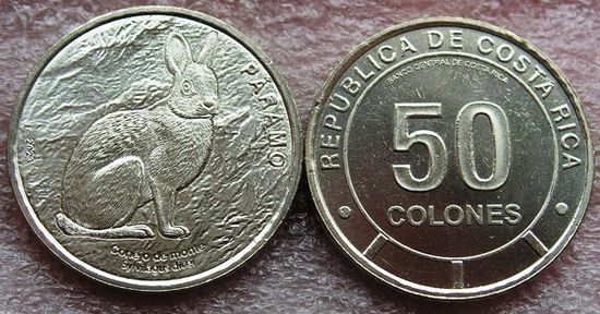 Коста-Рика, 50 колонов 2023 г. Горный кролик